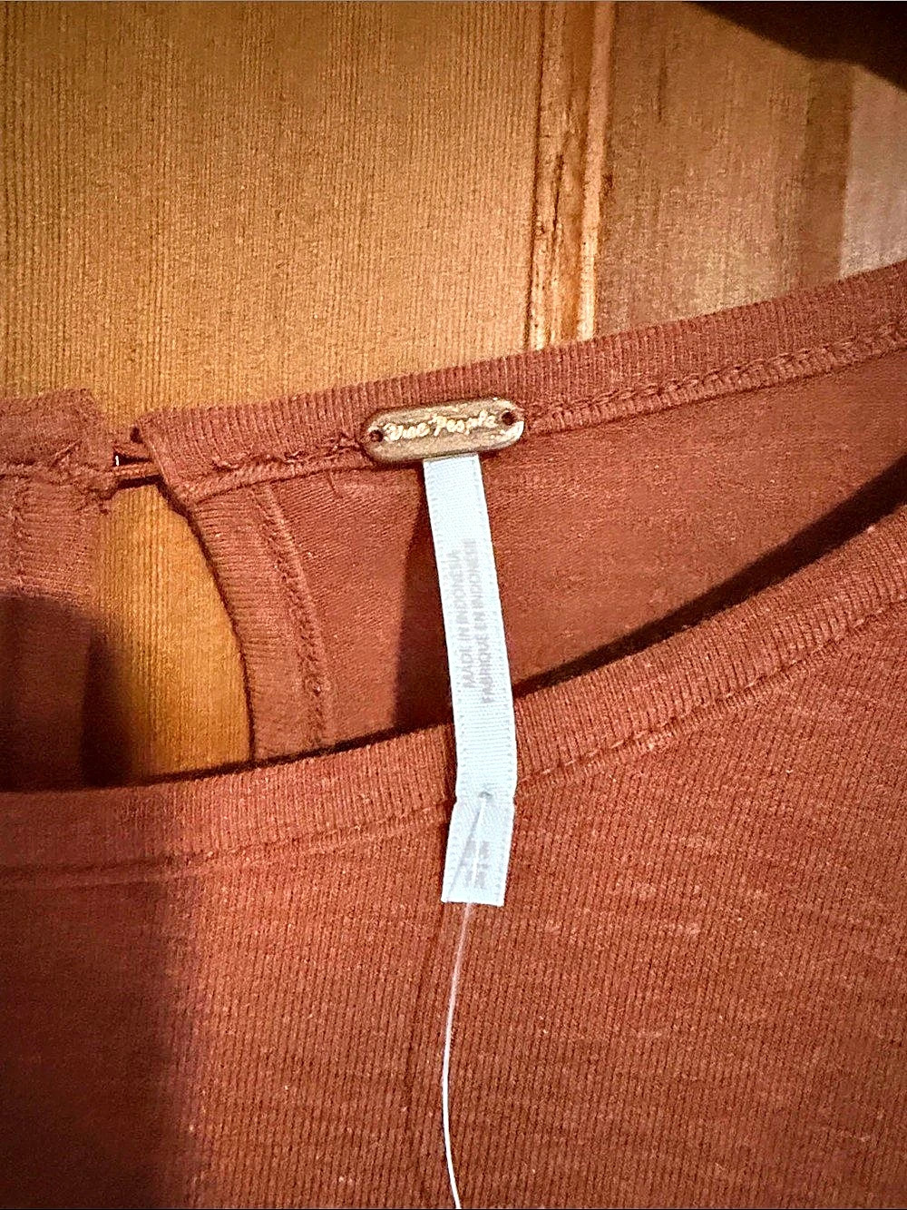 Free People Long Sleeve Rust/Brown Medium NWT - Picture 5 of 5